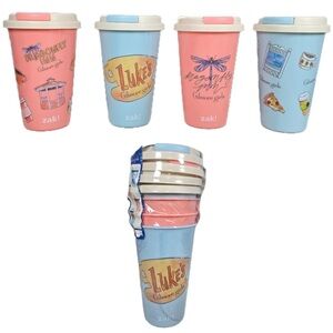 Zak! Designs GILMORE GIRLS 4 Pack Tumbler Cups w/ Lids